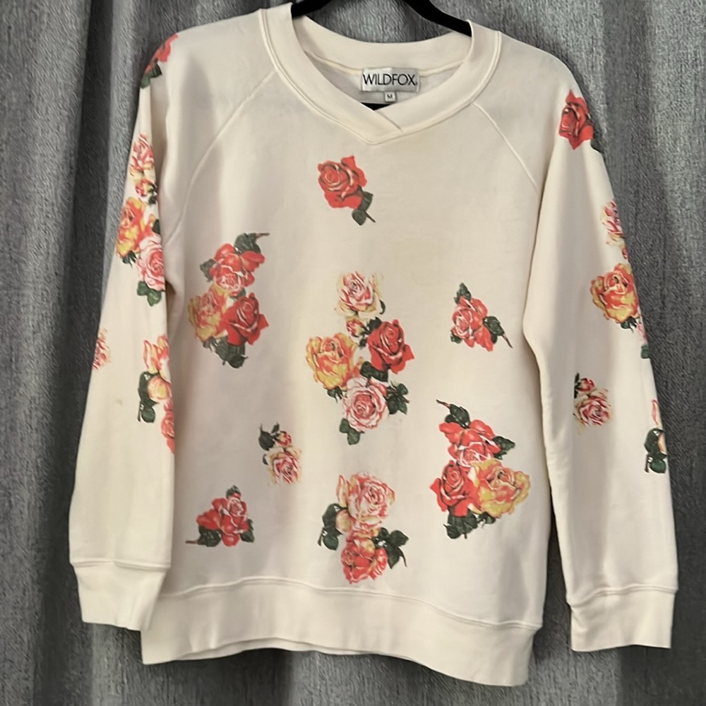 Wildfox Rose Floral Pull Over